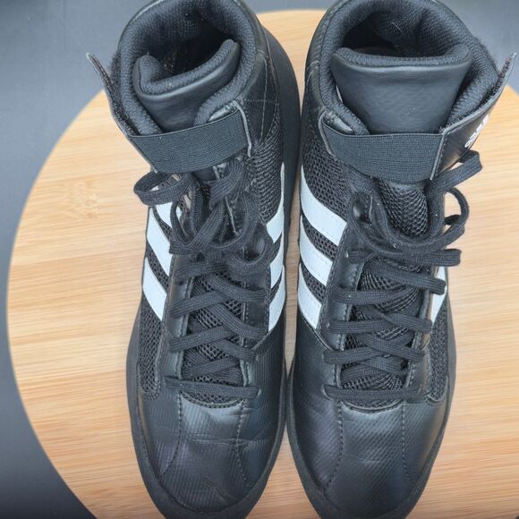 Adidas HVC Wrestling Shoes Men\'s 8.5 Black/ Leather Combat Gum Soles main image 4